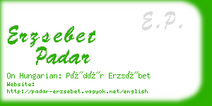 erzsebet padar business card